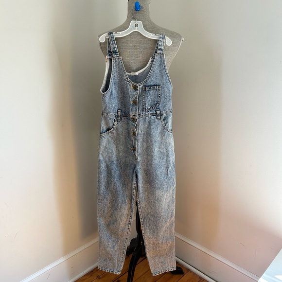 Vintage Girls Jet Set Acid/Stone Wash Denim Jumpsuit 10 - Picture 1 of 6